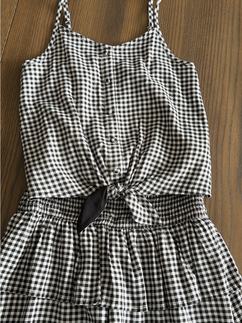 Abercrombie kids Black and White Gingham set with Tie Detail